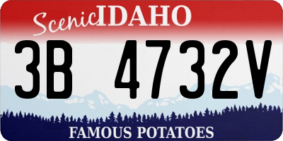 ID license plate 3B4732V