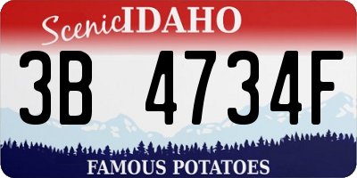 ID license plate 3B4734F