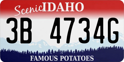 ID license plate 3B4734G