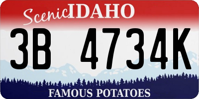 ID license plate 3B4734K