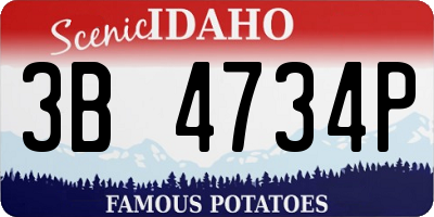 ID license plate 3B4734P
