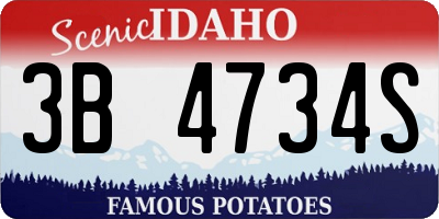 ID license plate 3B4734S