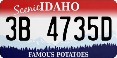 ID license plate 3B4735D
