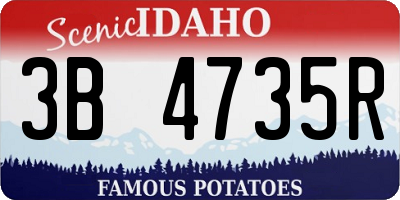 ID license plate 3B4735R