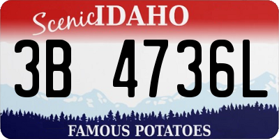 ID license plate 3B4736L
