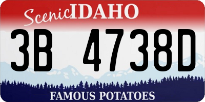 ID license plate 3B4738D