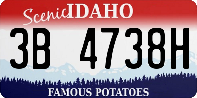 ID license plate 3B4738H