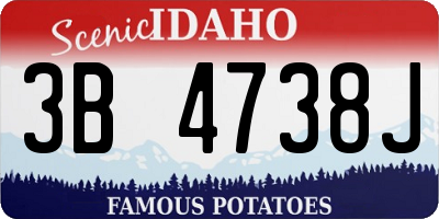ID license plate 3B4738J