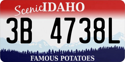 ID license plate 3B4738L