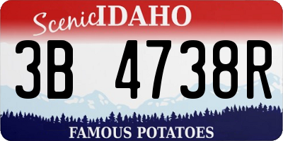 ID license plate 3B4738R