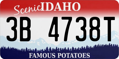 ID license plate 3B4738T
