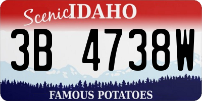 ID license plate 3B4738W