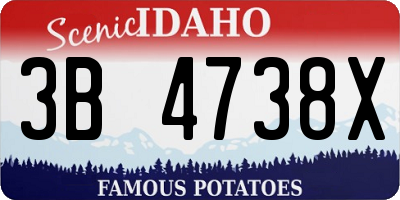 ID license plate 3B4738X