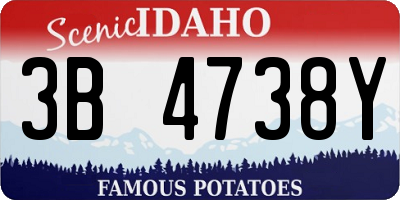 ID license plate 3B4738Y