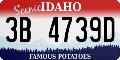 ID license plate 3B4739D