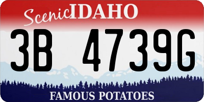 ID license plate 3B4739G