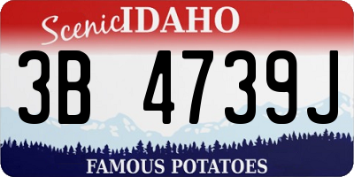 ID license plate 3B4739J