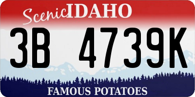 ID license plate 3B4739K