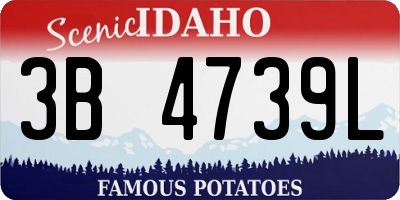 ID license plate 3B4739L