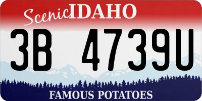 ID license plate 3B4739U