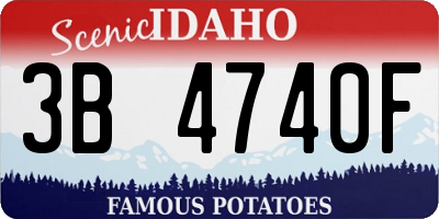 ID license plate 3B4740F