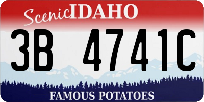 ID license plate 3B4741C