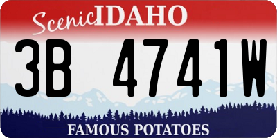 ID license plate 3B4741W