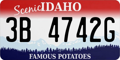 ID license plate 3B4742G