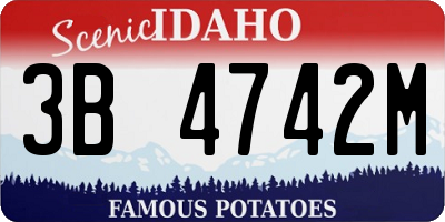 ID license plate 3B4742M