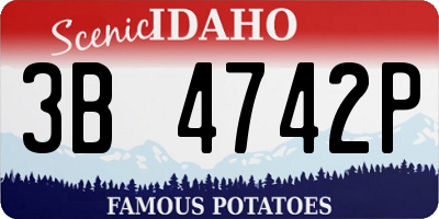 ID license plate 3B4742P