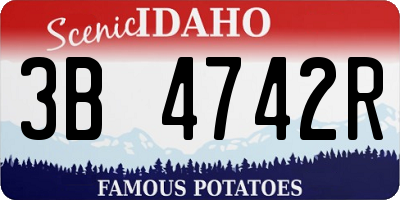 ID license plate 3B4742R
