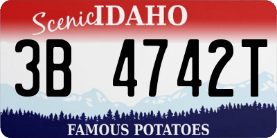 ID license plate 3B4742T