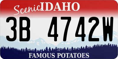 ID license plate 3B4742W