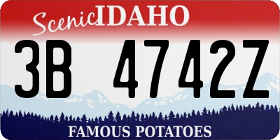 ID license plate 3B4742Z
