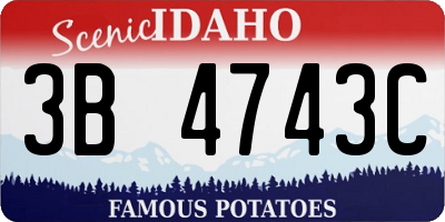 ID license plate 3B4743C