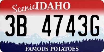 ID license plate 3B4743G
