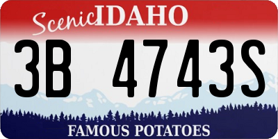 ID license plate 3B4743S