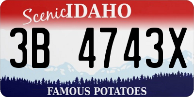 ID license plate 3B4743X