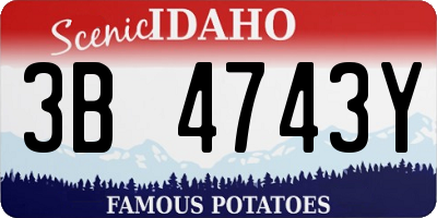ID license plate 3B4743Y