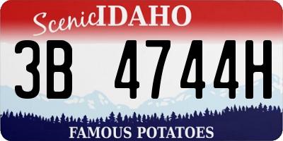ID license plate 3B4744H