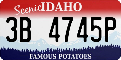 ID license plate 3B4745P