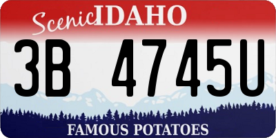 ID license plate 3B4745U