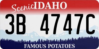 ID license plate 3B4747C