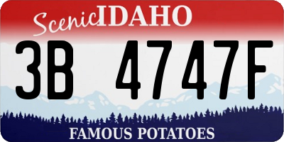 ID license plate 3B4747F
