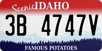 ID license plate 3B4747V