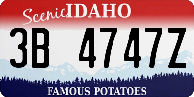 ID license plate 3B4747Z