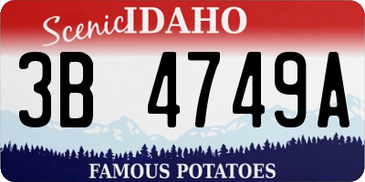 ID license plate 3B4749A