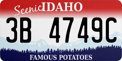 ID license plate 3B4749C