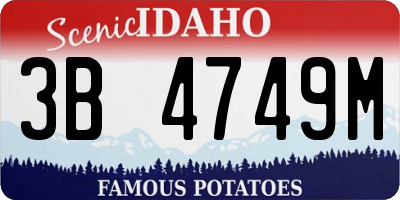 ID license plate 3B4749M