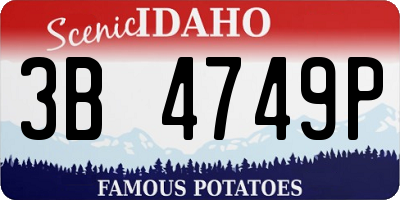 ID license plate 3B4749P